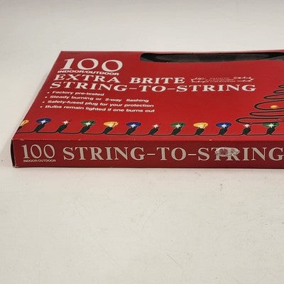 Fabri-Centers 100 Clear Mini Christmas Lights Super Bright String to String NIB