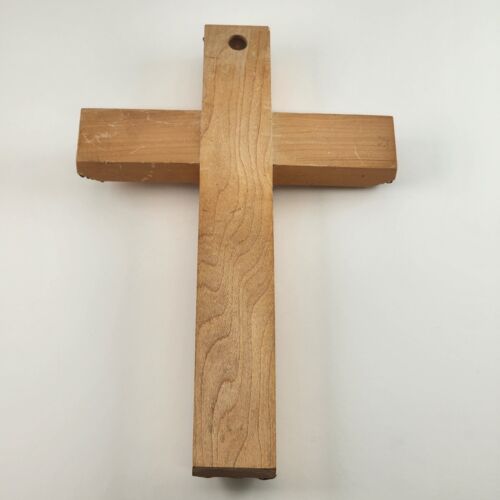 Vintage Crucifix Wooden Wall Hanging Candle Box Cross Catholic Religious Brass