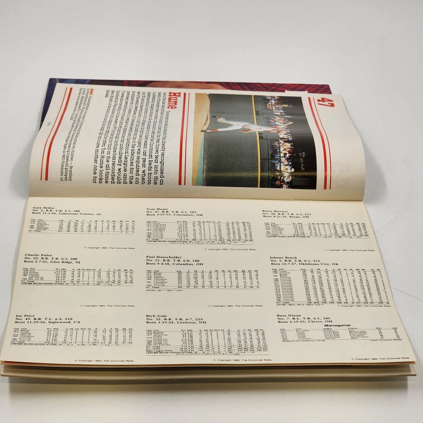 1983 Cincinnati Reds MLB Yearbook with Baseball Cards Included Clean