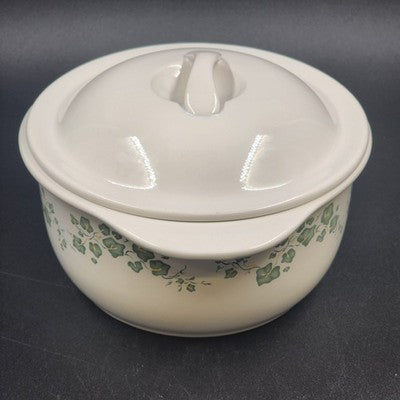 Corning Corelle Callaway 1.5 Qt Casserole Dish w/ Lid Green Ivy Vtg