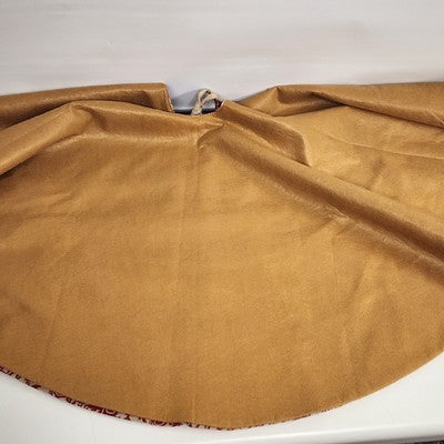 Tree Skirt Merry Christmas Red and Cream Patterned Burlap Red Piping Large 48"