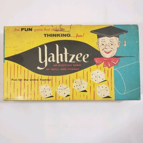 Vintage Yahtzee Dice Game Complete ©1961 ES Lowe Co Game That Makes Thinking Fun