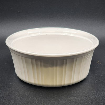 Corning Ware White Casserole Stoneware w/ Pyrex Glass Lid Baking Dish 2 Qt 1.9 L