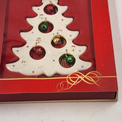 Jolly Jingle Christmas Ornament by Lenox Porcelain Gold Trim 5"x6.25" w Box 2010