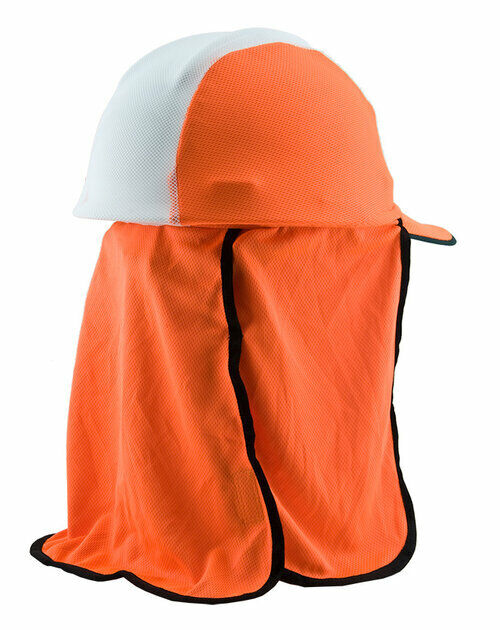 Uveto Gobi Over the Hat Orange Safety Head Heat Stress & UV Face & Neck Shield