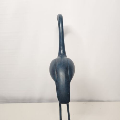 Blue Heron Crane Figurine 21" Tall Bird Statue Coastal Garden Patio Decor