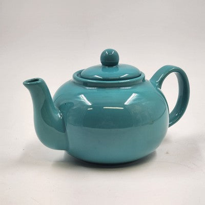 Pristine Blue Green Ceramic Teapot 16oz 4.5"H Glossy Kitchen China Serveware
