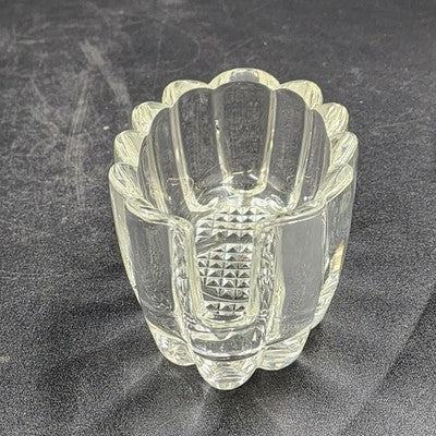 2 Princess House 438 Crystal Utensil Holders Buffet Server Spoon Fork Rests
