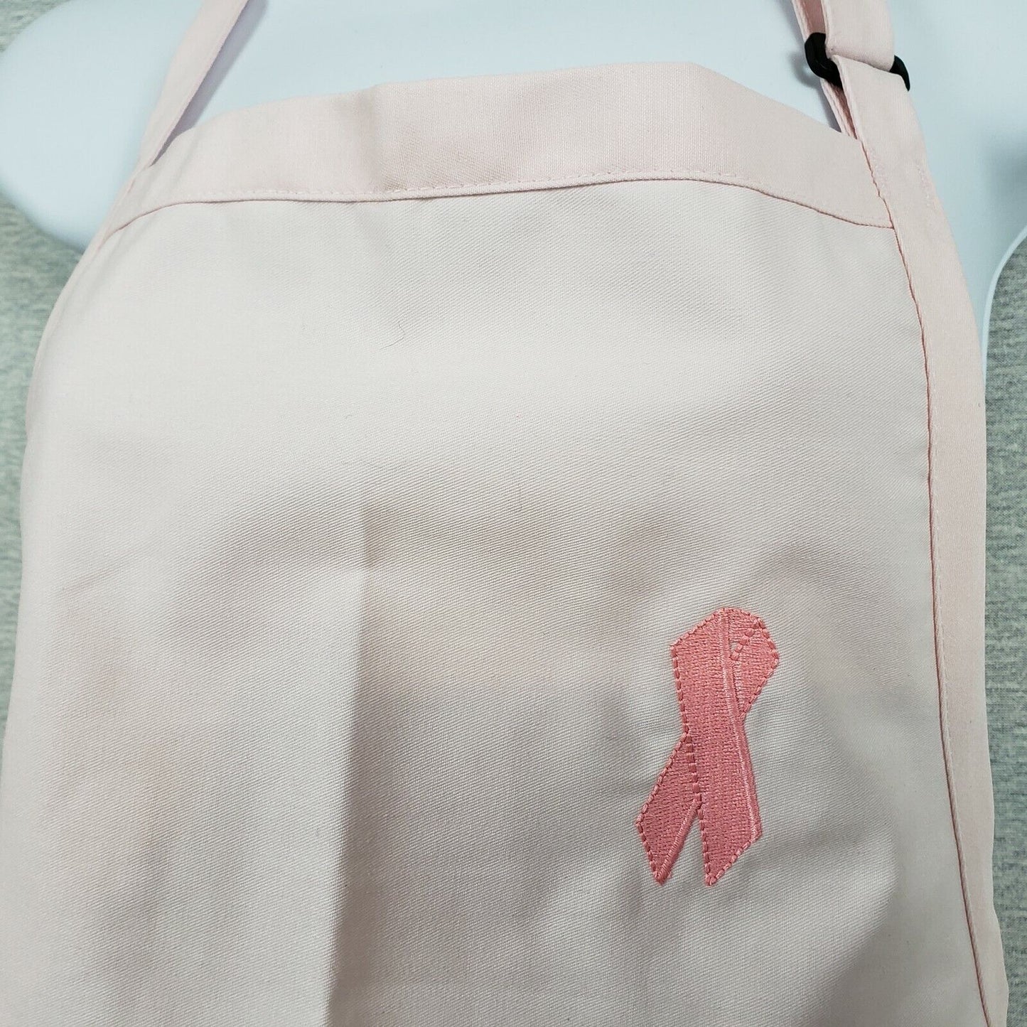 Breast Cancer Awareness Pink Ribbon Pink Bib Apron 3 Pocket 28"W x 24"L Adj Neck