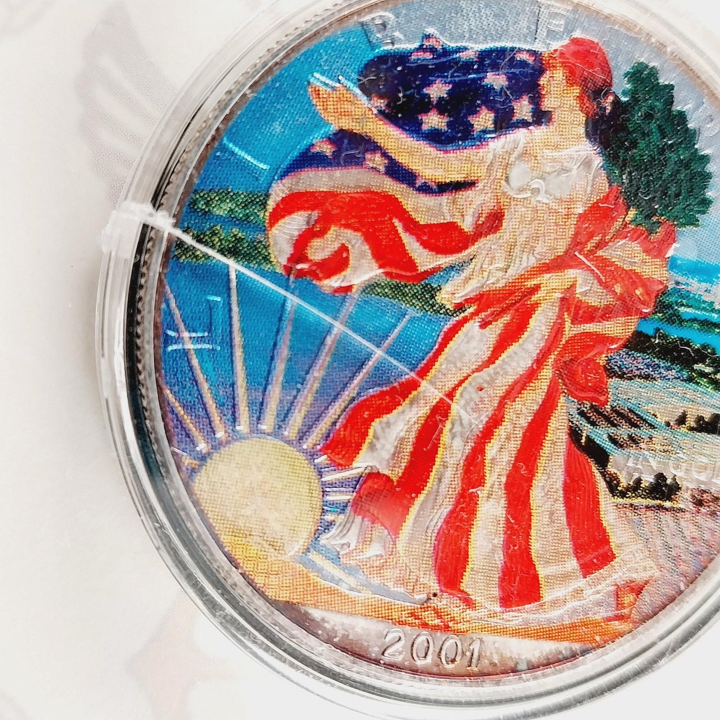 2001 American Eagle Silver Dollar – Colorized U.S. Navy Tribute | Morgan Mint 1 oz .999 Fine Silver