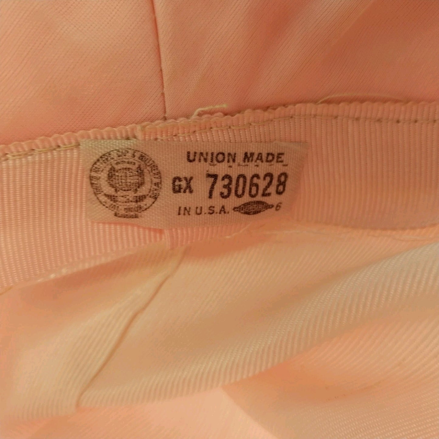 Union Made Women's Pale Pink Summer Sun Bucket Hat with Ribbon Bow USA