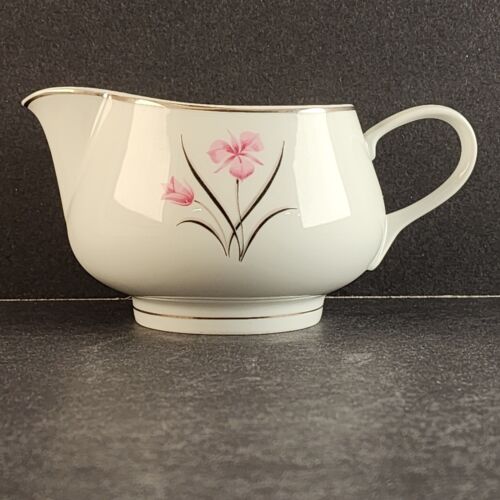 Creamer Caprice China Pattern by Easterling 4" x 3½" h Floral with Silver Trim