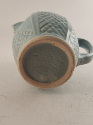 Crown Blue Roseville Diamond Pitcher 1940s Robinson Ransbottom Pottery
