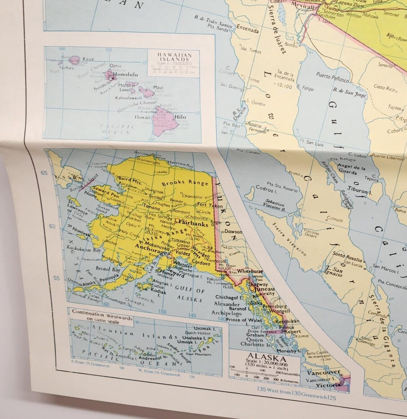 United States Wall Map 5891 USA Vintage 25" x 37" 11 Colors Dennison No 51-891