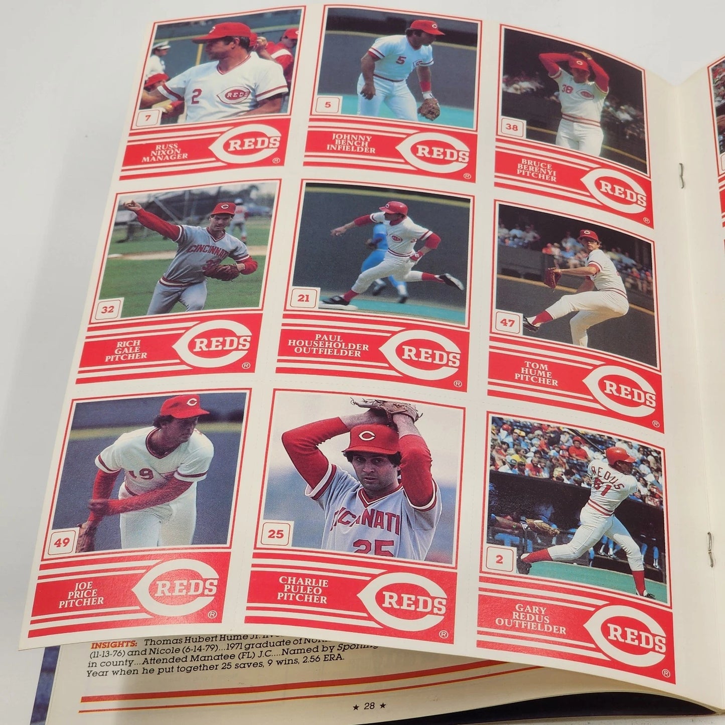 1983 Cincinnati Reds MLB Yearbook with Baseball Cards Included Clean