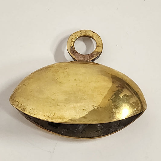 Shiny Brass Gold Tone Asymmetrical Temple Fasting Bell with Ring Handle 3"x2.5"
