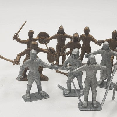 31-pc Medieval Soldier Infantry Knight Warrior Horses Figure Plastic Playset Toy