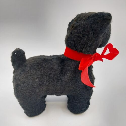 Black Scottish Terrier 8" Tall from Ideal Toy Co 1950's Red Velvet Ribbon