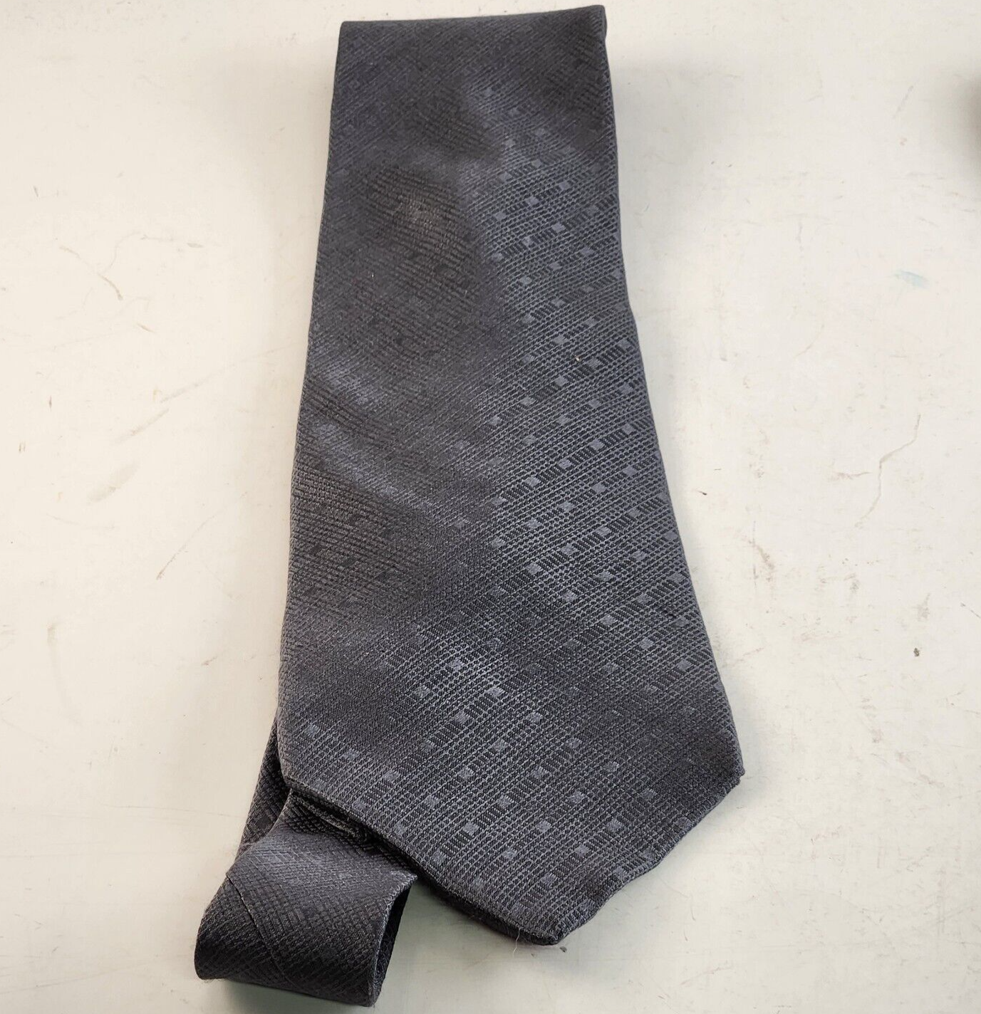 7 Pc Men's Ties 1980s 1990s Necktie Vintage Modern Silk Blowns Grays Print Solid