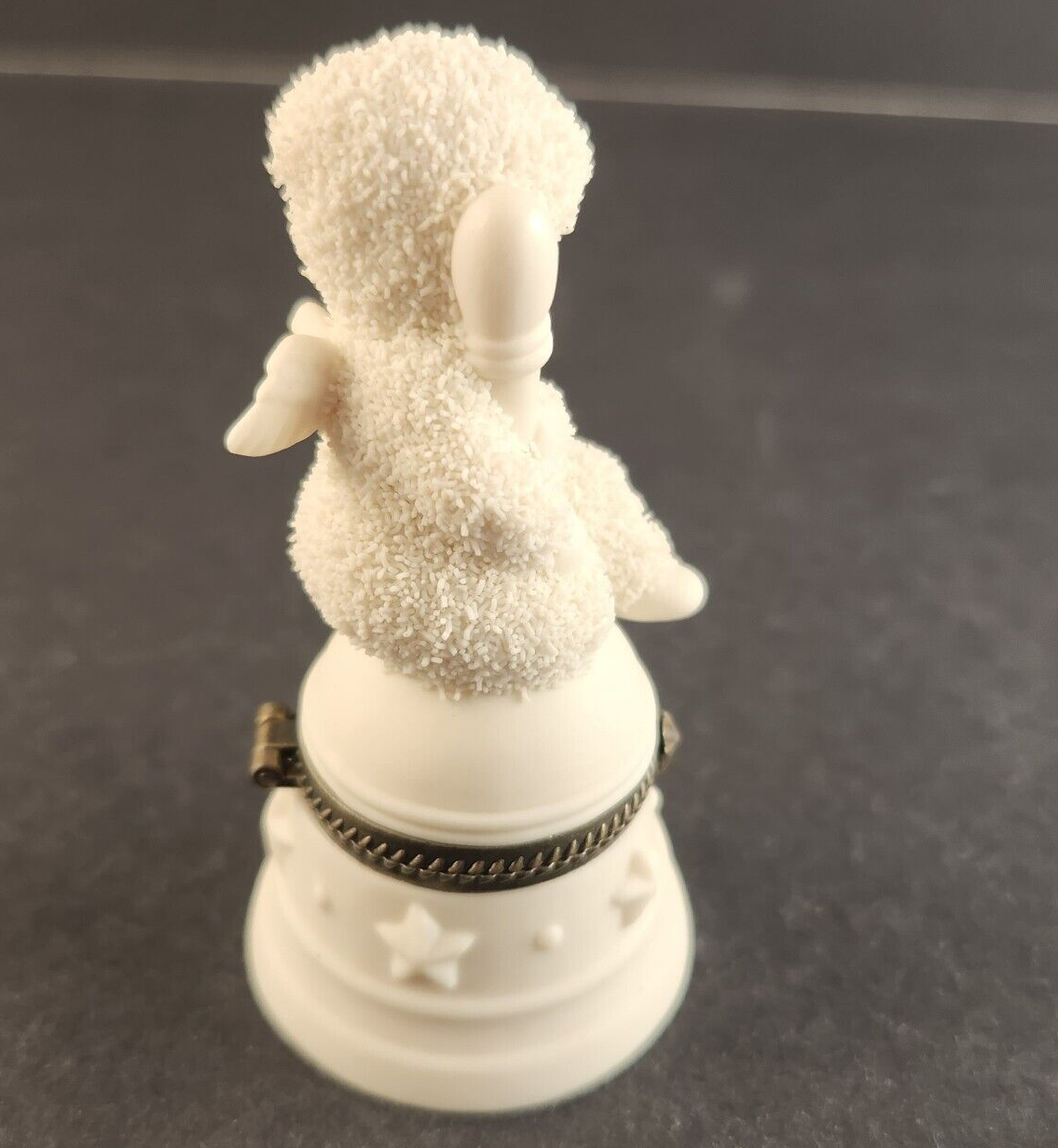 Snowbabies Dept 56 Bisque Hinged Box I'LL RING FOR YOU 68928 Retired 7"