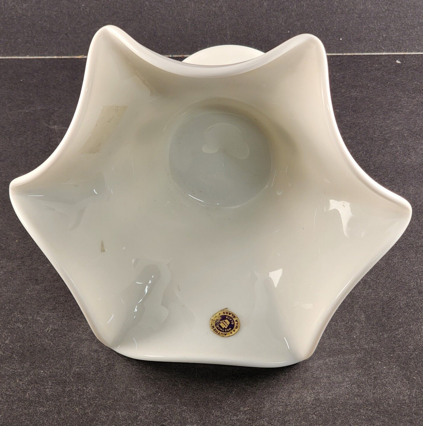 Westmoreland Milk Glass Pedestal 6 Sides Compote White Grape Vines 6¼" Tall EUC