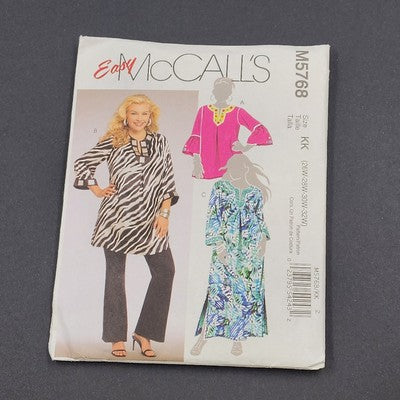 McCall's M5768 Sewing Pattern 2008 Uncut Women's Petite Tunics Size KK 26W-32W