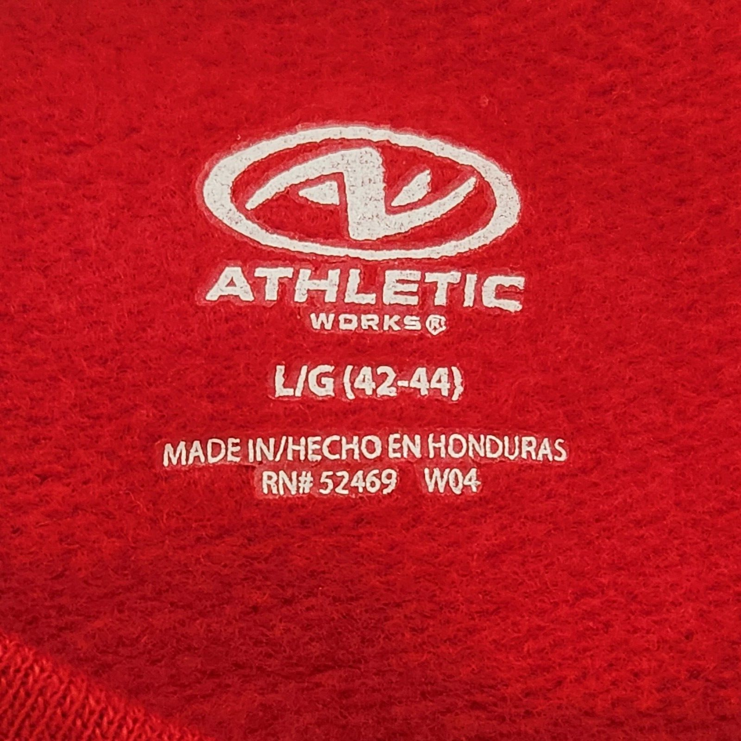Athletic Works Men's Large Red Sweatshirt Crew Neck Pullover Casual Active Wear