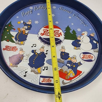 Metal Soda Pop Retro Serving Tray Pepsi-Cola Holiday Season's Greetings 11.75"
