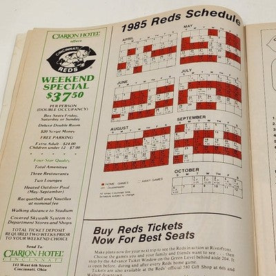 1985 Cincinnati Reds vs New York Mets Scorebook Dave Parker Program Unscored