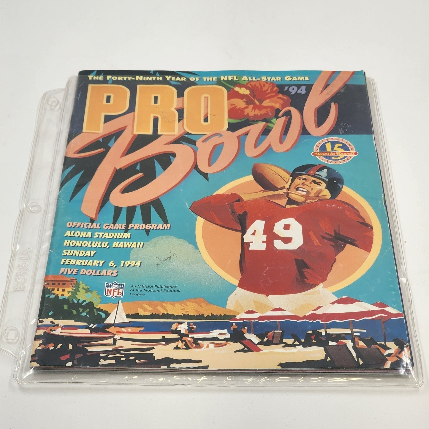 1994 NFL Pro Bowl Official Game Day Program Aloha Stadium 15 Years in Hawaii