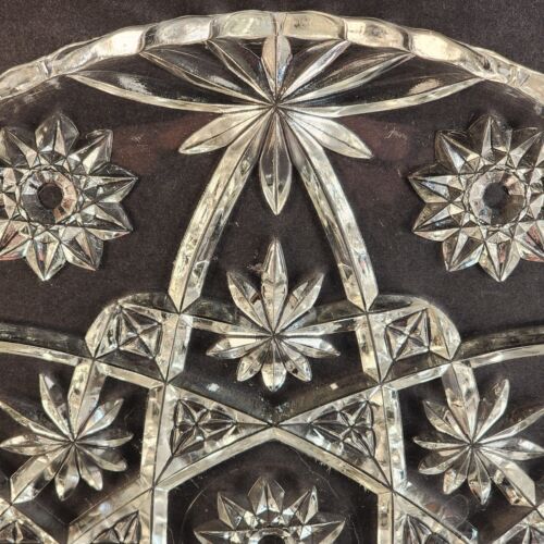 Anchor Hocking Star of David Clear Glass Large Platter 13½" Tray