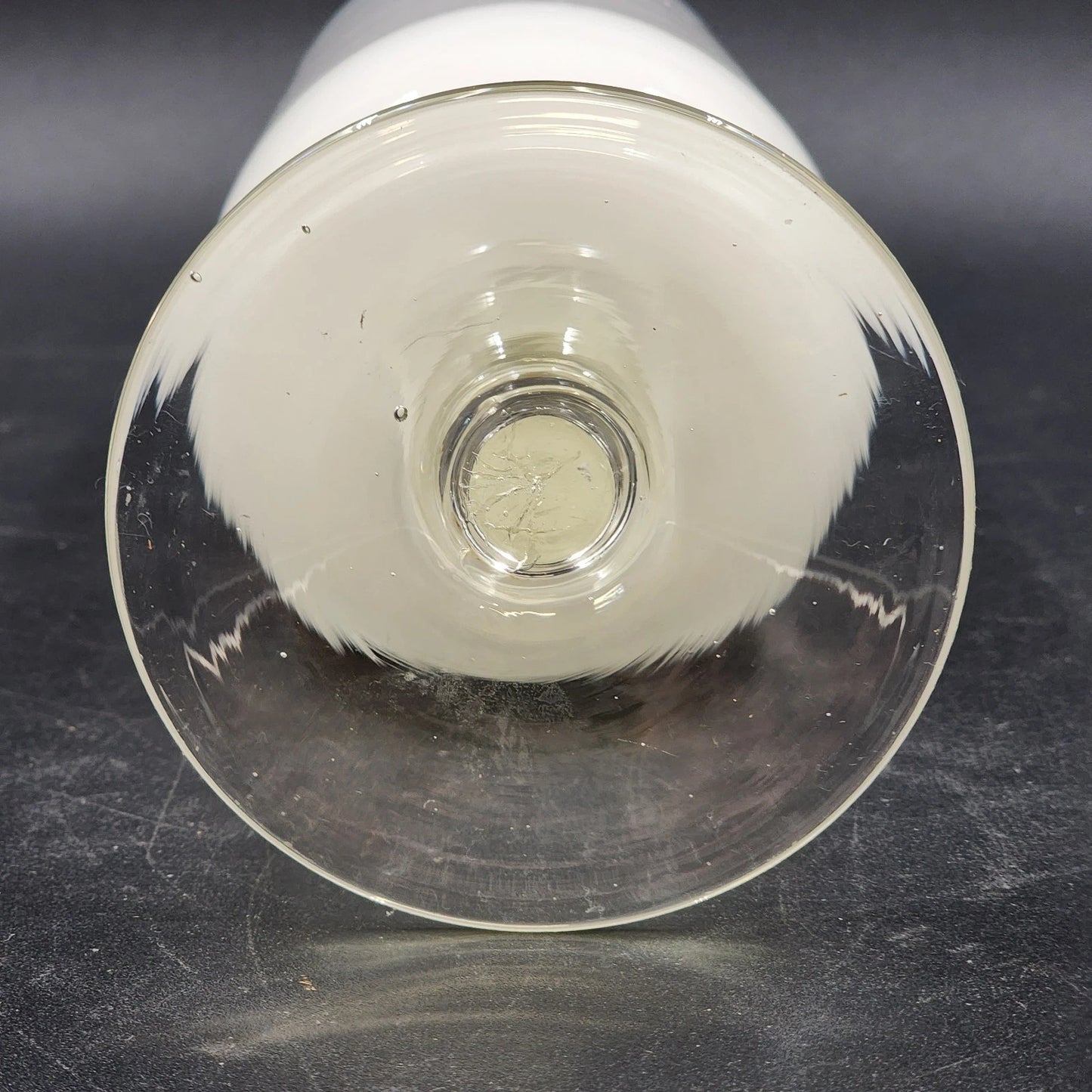 Norleans Vase Satin Frosted Hand Painted Glass Floral Clear Pedestal 11" Vintage