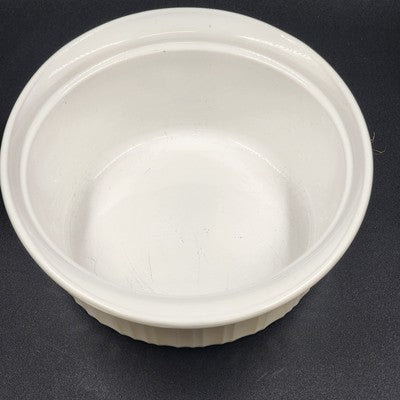 Corning Ware White Casserole Stoneware w/ Pyrex Glass Lid Baking Dish 2 Qt 1.9 L