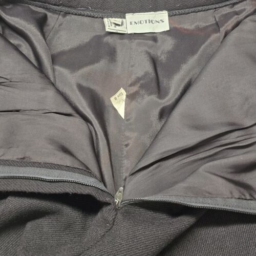 Emotions Black Women’s Slacks Size 8 Zip Front Pleated Wool Blend with Pockets