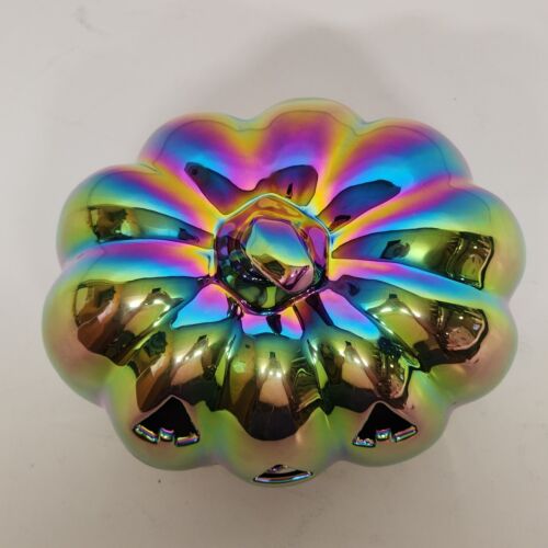 Martha Stewart LED Lighted Halloween Iridescent Pumpkin NWT 7" L x 5½" W x 6½"H