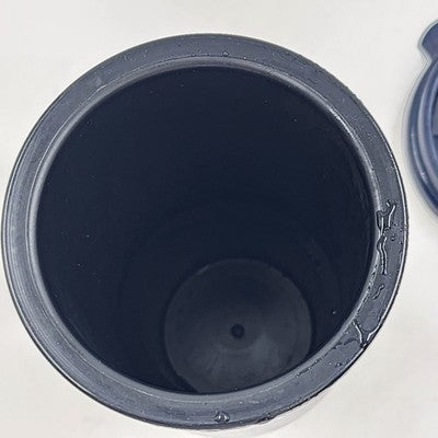 PNC Bank Lidded Insulated Coffee Cup Thermos with Sip Hole Cover Navy Blue 7"