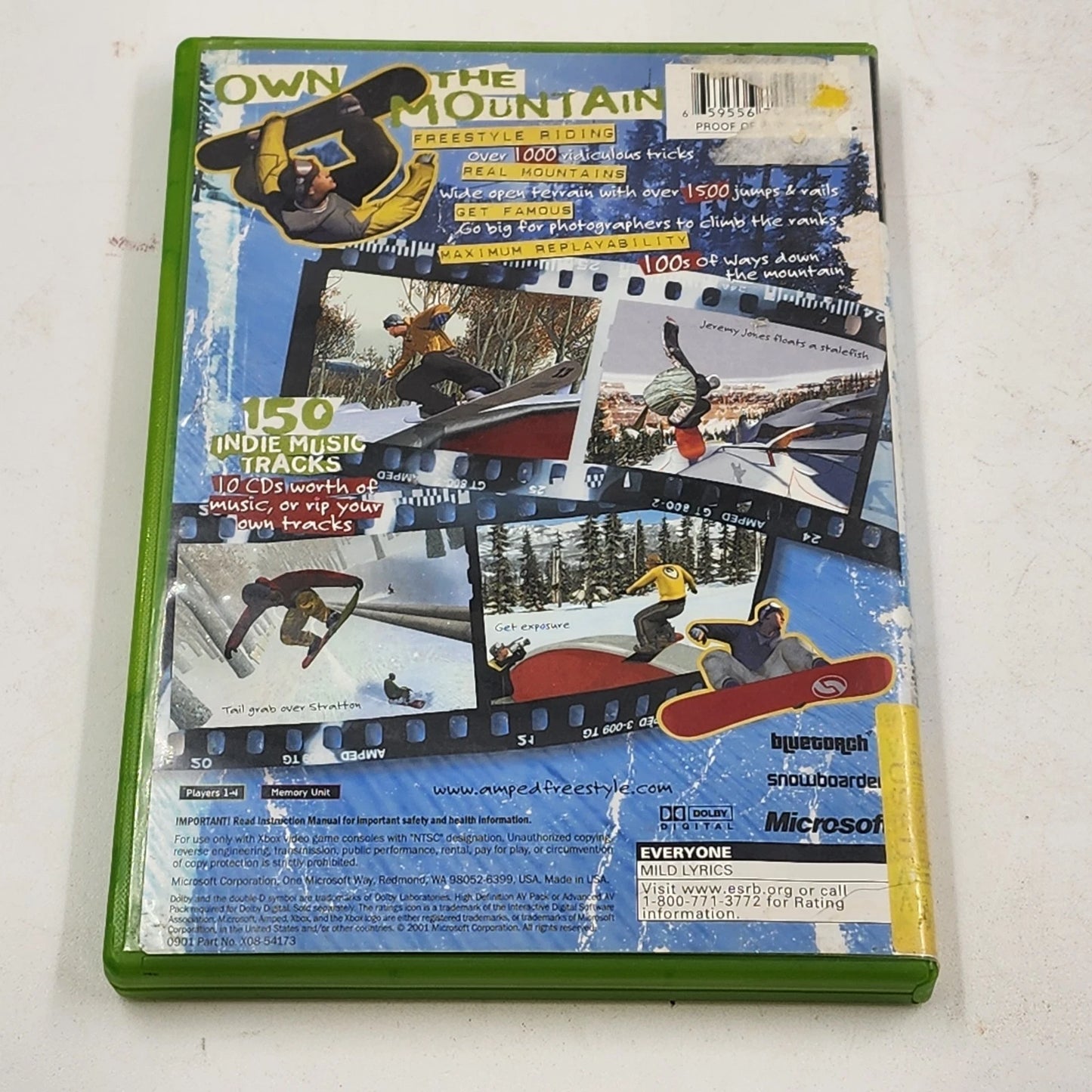 Amped Freestyle Snowboarding Microsoft Xbox 2001 Extreme Sports Video Game