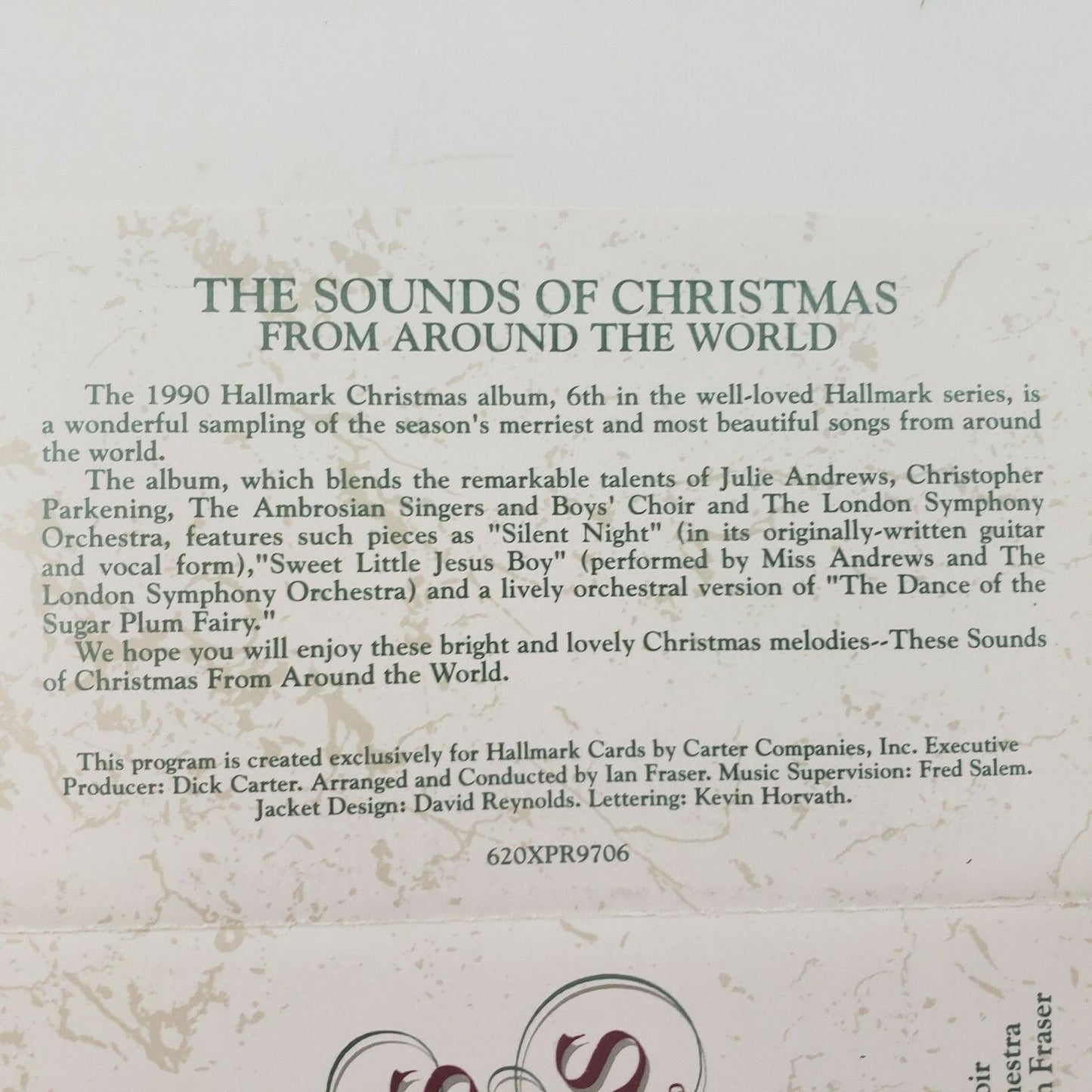 Julie Andrews The Sounds of Christmas From Around World Cassette Hallmark 1990