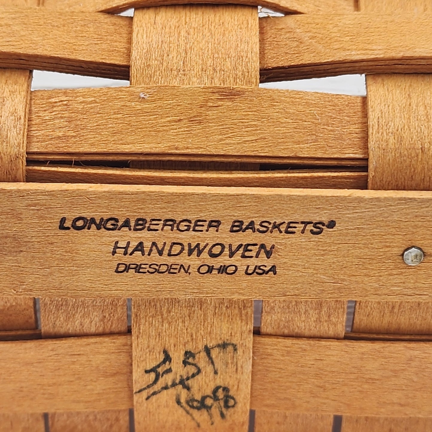 Longaberger Christmas 1998 Glad Tidings Basket Red Wall Hanger Plastic Protector