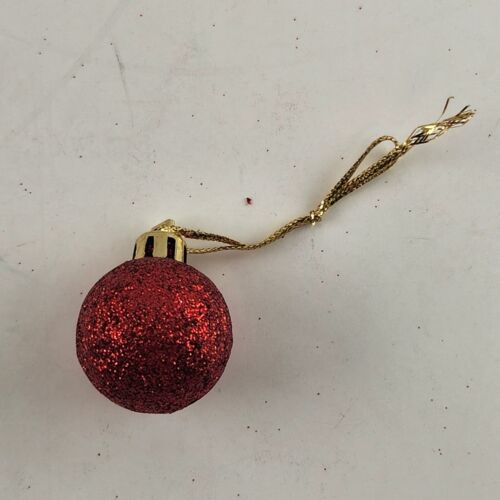 13 Red Christmas Ball Ornaments Mixed Finish Shatterproof 1" Diameter Plastic