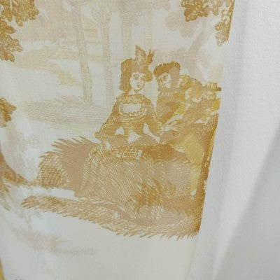 Yellow Gold Scarf Chiffon Monochromatic Design Forest Trees Rectangle 13" x 53"