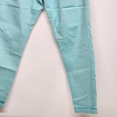 Nine West Gramercy Skinny Ankle Womens Jeans Size 14 Teal Denim Cotton Stretch