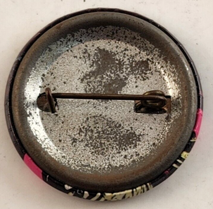 Twisted Sister Concert Pinback Button Black And Pink Vintage Miniature Badge