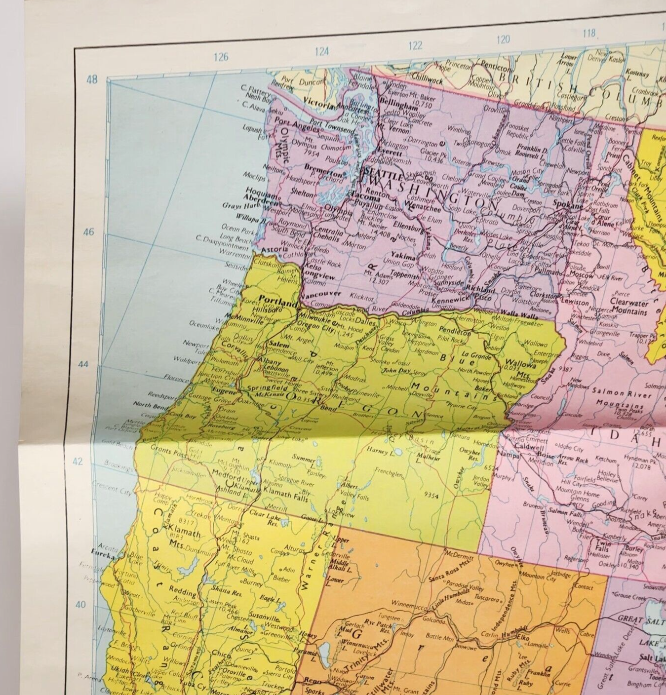 United States Wall Map 5891 USA Vintage 25" x 37" 11 Colors Dennison No 51-891