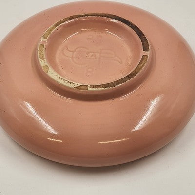 Cookson Ceramic Pottery Round Glossy Peach Bowl Planter 8"x2.5" CP 22-7 USA