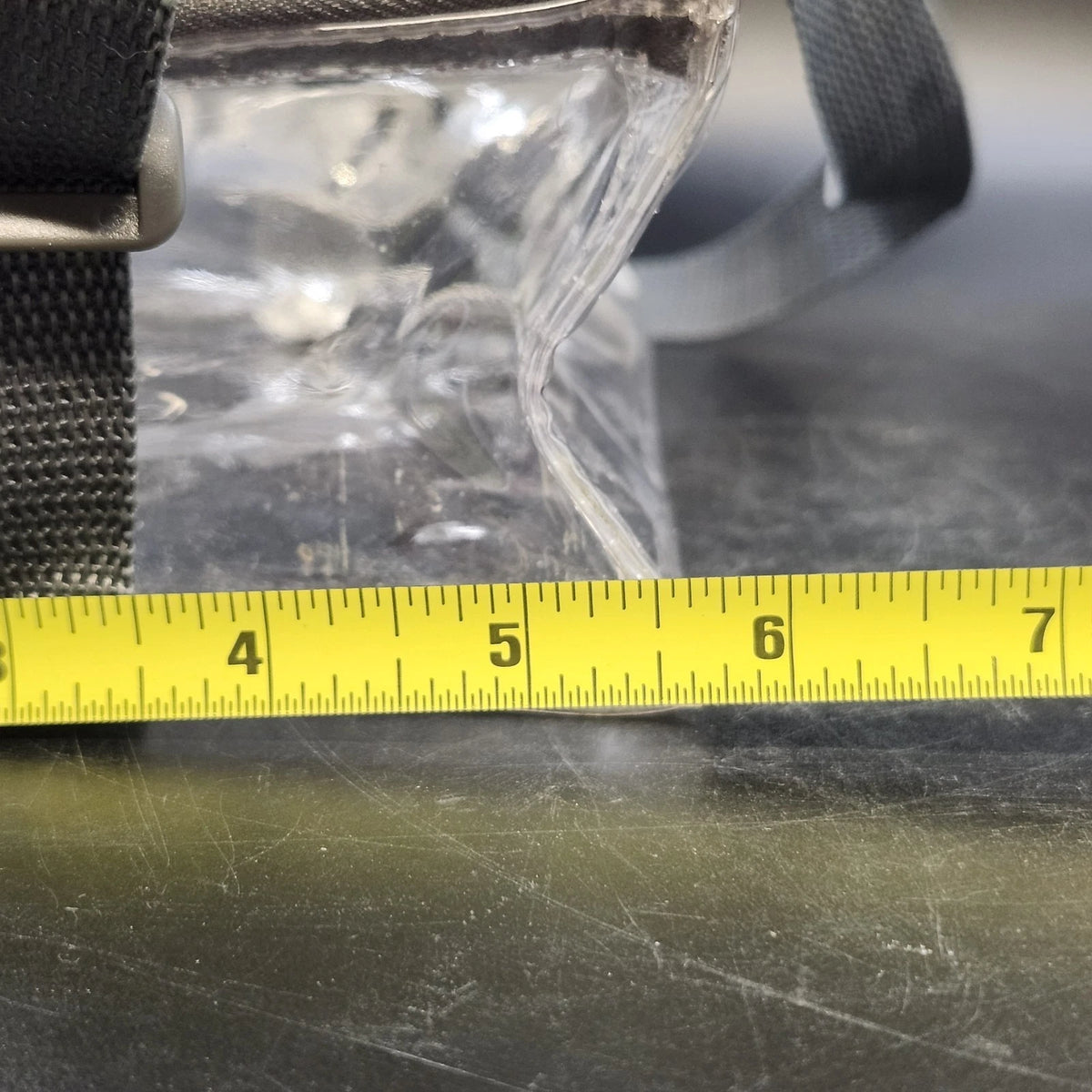 Get Organized Clear Vinyl Cosmetic Travel Organizer Bag Gray Strap 10" Zip Top