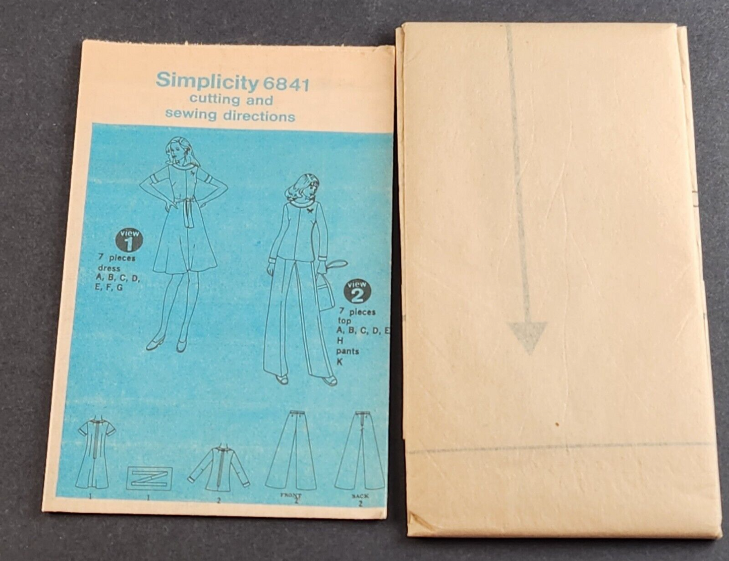 Simplicity 6841 Vintage Sewing Pattern 1975 Misses Jiffy Dress Vintage Size 12