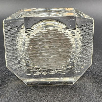Linden Crystal Quartz Desk Clock Tabletop Crystal Clear Glass 4" West Germany