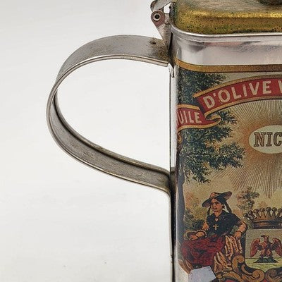 Vercherin Olive Oil Tin Can Huile D'Olive Vierge Clarifiee France w Spout 5.5"