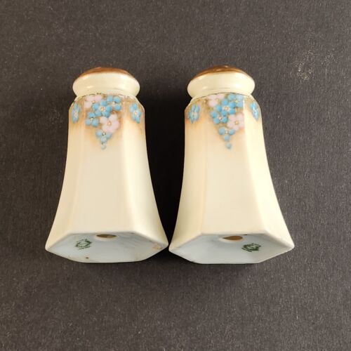White & Gold Royal Austria Salt & Pepper Shakers Floral Vintage